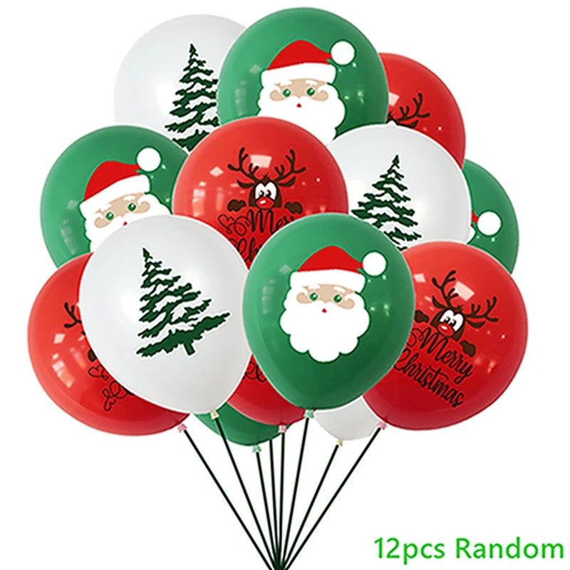 Merry Christmas Balloon Santa Claus Christmas Tree Elk Banner Ornaments Christmas Party Decorations For Home 2024 Xmas Pendants