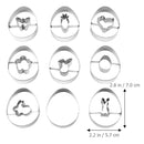 9Pcs Easter Cookie Cutters Stainless Steel Egg Chicken Bunny Carrot Shape Biscuit Mold For Easter Party Baking Decoration