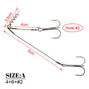 Spinpoler Corkscrew Pike Rig Stinger Fishing Hook For Soft Lure Super Sharp Double Treble Hooks 2 1 1/0 2/0 Wire Line Tackle
