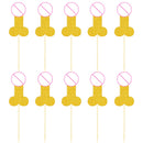 10pcs Glitter Willy Penis Cupcake Topper Funny Nude Dick Cake Toppers Wedding Favors Bachelorette Adult Hen Night Party Supplies