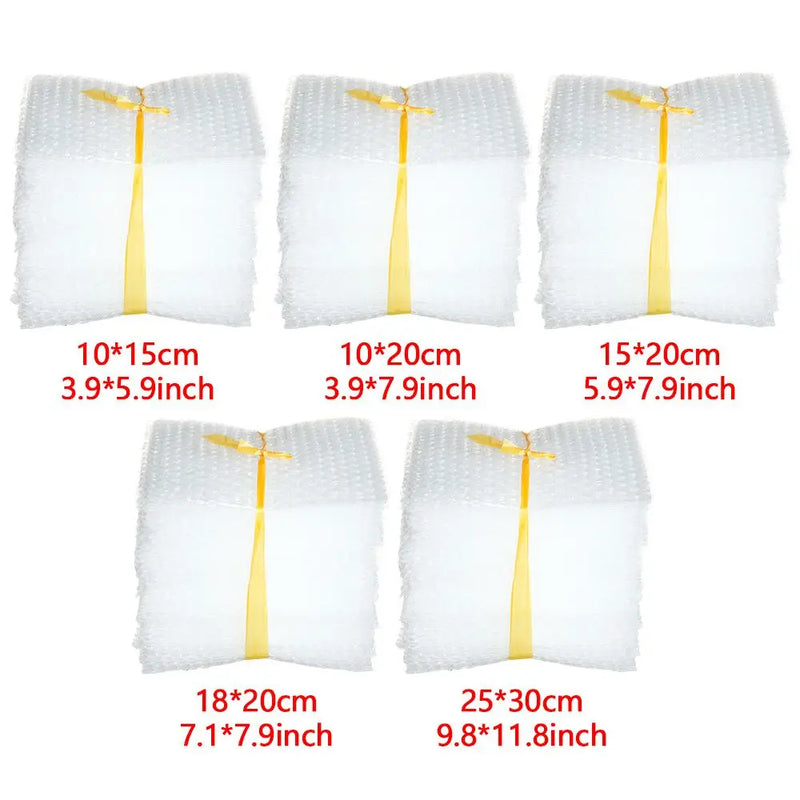 50pcs PE Clear Cushioning Covers Envelope Shockproof Package White Bubble Bag Protective Wrap Foam Packing Bags