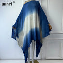 WINYI summer dress Tie-dyed sexy dress Women elegant robe Middle East Female kaftan abayas dubai luxury beach cover up Caftan