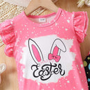 Adorable Baby Girl Easter Outfit Set with Short Sleeve Top and Flare Pants - Cute Toddler Clothing for Spring Festivities
