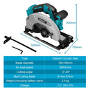 Kamolee 7 inch 21V 6.0Ah 6000mAh Electric Circular Saw  for Home DIY Compatible Makita 18V Battery