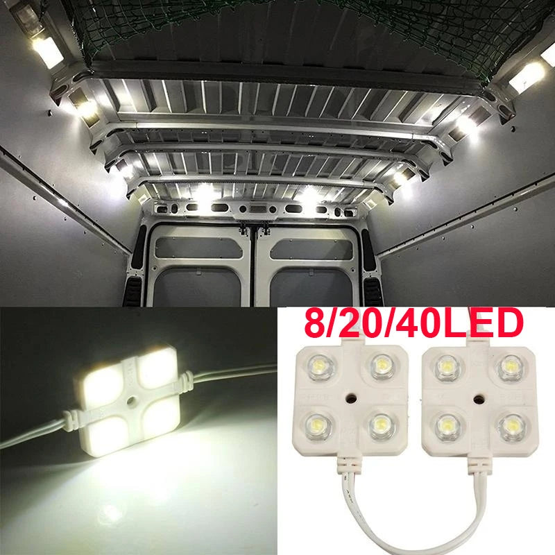 8/20/40 LED Interior Lights Kit 12V Car Roof Light Kits Van Ceiling Lighting Cargo for Camper Inside Lamp For RV Boat Trailer