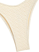 ZAFUL Women's Lace Overlay Halter Tied Cheeky High Leg Brazilian Two Piece Swimwear Bikini Set