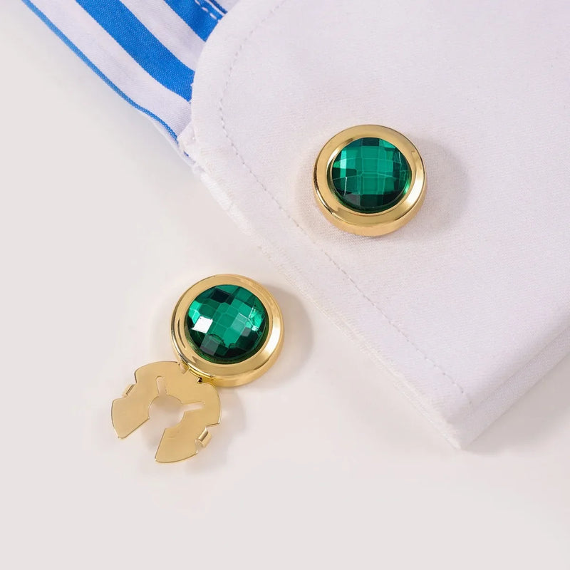 Luxury Rhinestone Button Cap Non-French Shirts Clamshell Cufflinks Round High-end Men's Shirt Buttons Accessories Gifts for Men