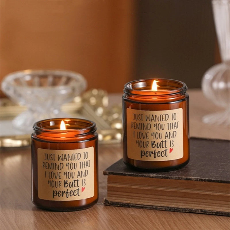 Empty Candle Jars, 8oz Amber Glass Jars with Lids & Labels, Candle Making Jars for Candle, Food Storage, Spice, 2pcs 250ml