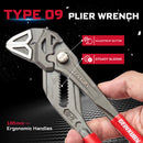 Geinxurn Heavy Duty 7-Inch Water Pump Pliers w/ Quick Button, 15-Position, 1.5" Capacity, CR-V Steel Parallel Jaws