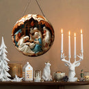 1pcs Easter Nativity Keepsake Christmas Plane Wooden Prayer Pendant Jesus Christ Religiou Hanging Tree Home Furnish Decor Supply