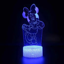 Disney Mickey Minnie Mouse 3D LED Lamp Anime Figures Night Light Table Lamps USB Sleep Neon Lights Home Decor Kids Birthday Gift