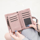 MIYIN Women's Small Bifold Leather wallet Rfid blocking Ladies Wristlet with Card holder id window Coin Purse