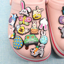 1-23Pcs PVC Adorable Rabbit Bunny Easter Shoe Buckle Charms Accessories Children Shoe Button Fit Birthday Gift