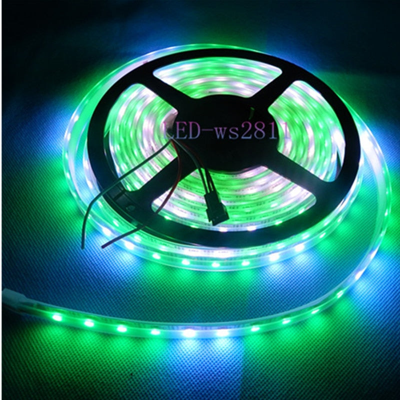 WS2812B Smart pixel led strip light;1m/2m/3m/5m WS2812 IC;30/60/144 pixels/leds/m;IP30/IP65/IP67,DC5V full color lamp tape