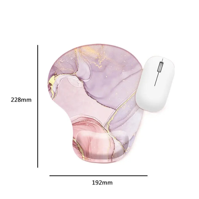 Marbled Texture Wrist Rest Mouse Pad Ergonomic Non Slip Hand Support Mouse Mat Comfortable Oil Painting Gaming Mousepad