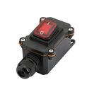 Waterproof Marine Rocker Switch with LED Outdoor Rainproof Junction Box Inline Power Cord Power Switch 12V/24V/220V IP65