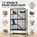 SucceBuy 64.6"Rolling Metal Ferret Cage Large4-Tier Critter Nation Cage Small Animal Cage for Pet Rat Hamster Guinea Chinchilla