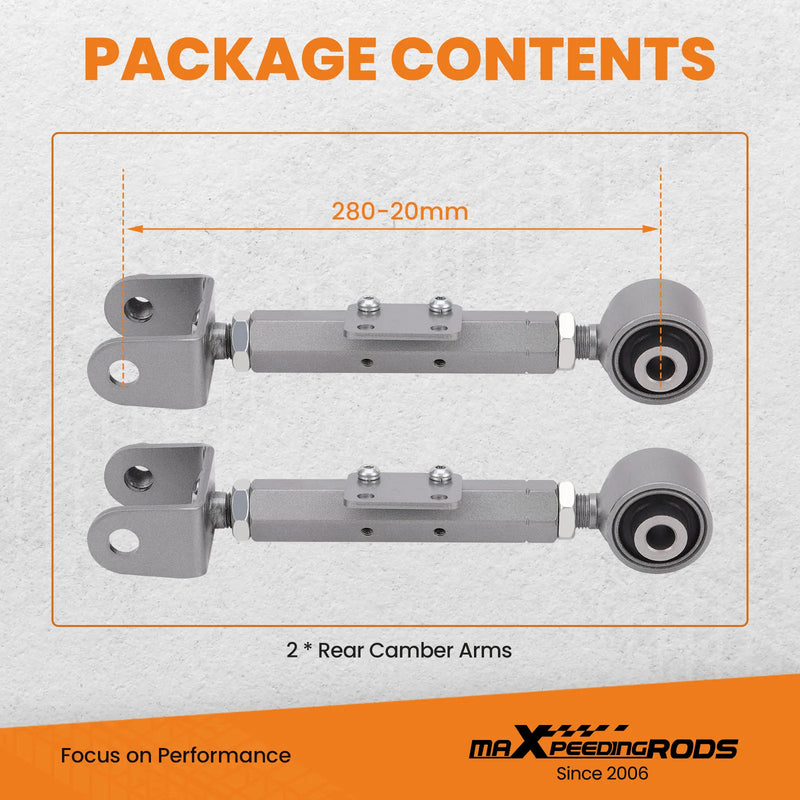 2x Adjustable Rear Alignment Camber Arm Kit For Honda CRV 07-16 CR-V 2007-2016