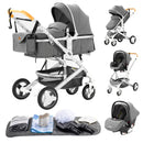 Newest Baby Stroller 3 in 1 Lightweight High Landscape Baby Carriage Aluminum Frame Travel System with Car Seat Pram for Newborn