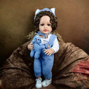 55 cm/22 inch Realistic Girl Reborn Baby Doll Silicone Vinyl Full Body Doll Reborn with Curls Birthday XMAS Easter Gift Toy