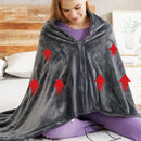 USB Heated Blanket 3 Heating Level Adjustable Heated Shawl Throw Blanket Coral Velvet Fast Heating Leg Blanket for Home & Office