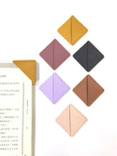 2pcs Leather Diamond-shaped Bookmark Bookmark Page Folder Corner Protection Set Square Bookmark Book Marks Book Nook