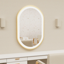 LUVODI Luxury Oval Led Illuminated Bathroom Mirror Gold Aluminum Frame with Demister Pad