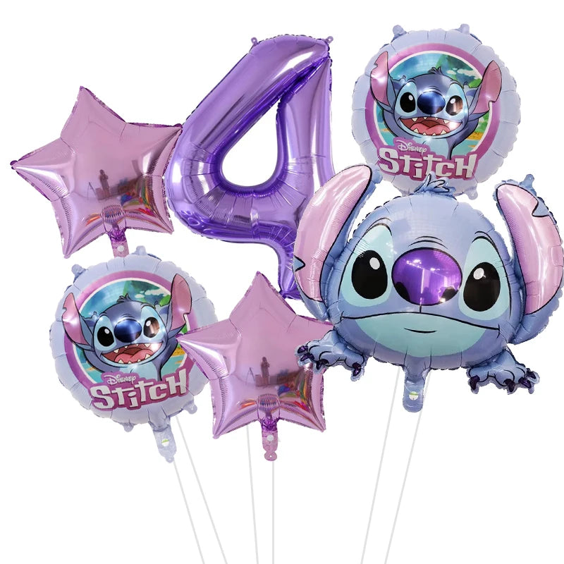 6pcs Disney Lilo & Stitch Party Balloons Stitch 32" Number Balloon set Baby Shower Birthday Party Decorations Kids Toy Gifts