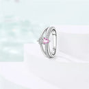 New Valentine's Day Rings Sweet Pink Zircon Princess Bows Size 7-9 For Women 925 Silver Ring Romantic Fine Jewelry Birthday Gift