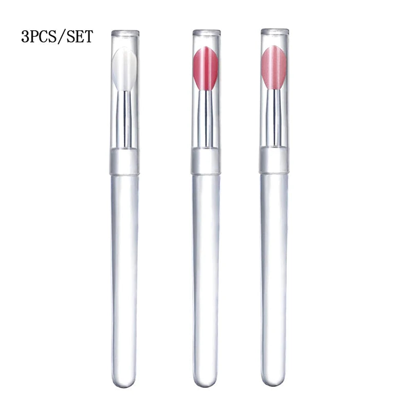 Soft Silicone Applicator Sticks Nail Powder Applying Manicure Brush Tools Washable Nail Art Silicone Pen For Uv Gel Polish