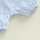 Easter Bunny Embroidered Sleeveless Rompers for Baby Boys and Girls - Adorable Striped Summer Bodysuits and Jumpsuits