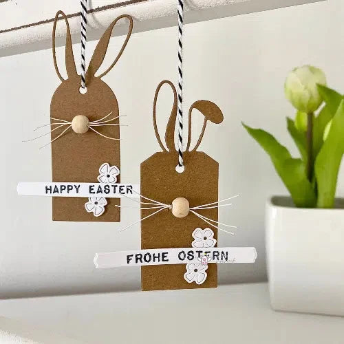 Piggy Craft metal cutting dies cut die mold Easter Bunny Tag Scrapbook paper craft knife mould blade punch stencils dies