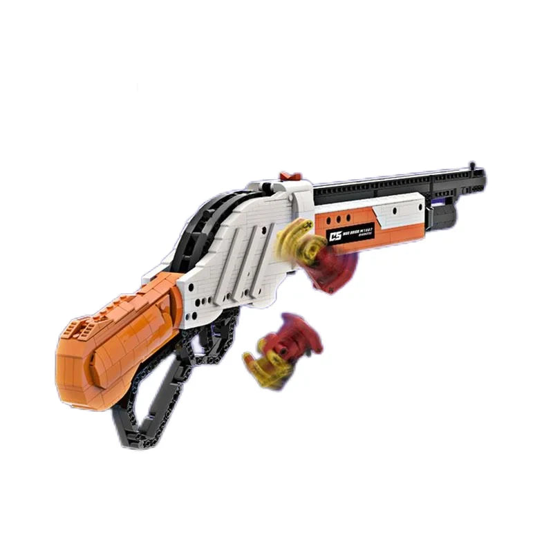1200PCS Technical Emissible Winchester M1887 Shotgun Building Blocks Gun Model MOC Assemble Bricks Toys Birthday Gift For Kids