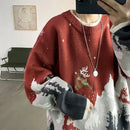 Elk Christmas sweater design restoring ancient ways American high street male qiu dong season and thicken celebrity sweater coat