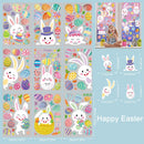 Easter Bunny Window Static Stickers Spring Flowers Living Room Window Glass Stickers Home Decorations Resurrection Day 2025