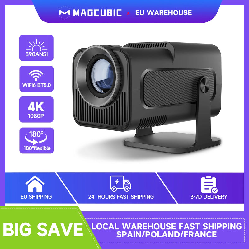 Magcubic HY320 4K Android 11 Projector 390ANSI Dual WiFi6 BT5.0 Portable Cinema Native 1080P for Outdoor Movie Home Theater