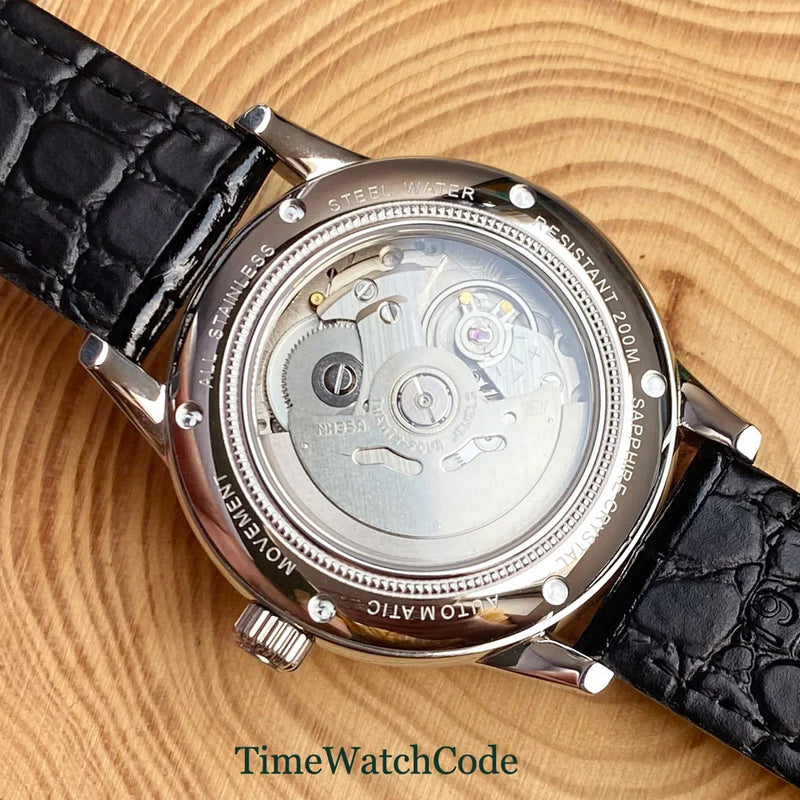 Tandorio Automatic Watch for Men Auto Date NH35A Movement 10ATM Water Resistance 40mm Double Bow Domed Sapphire Crystal