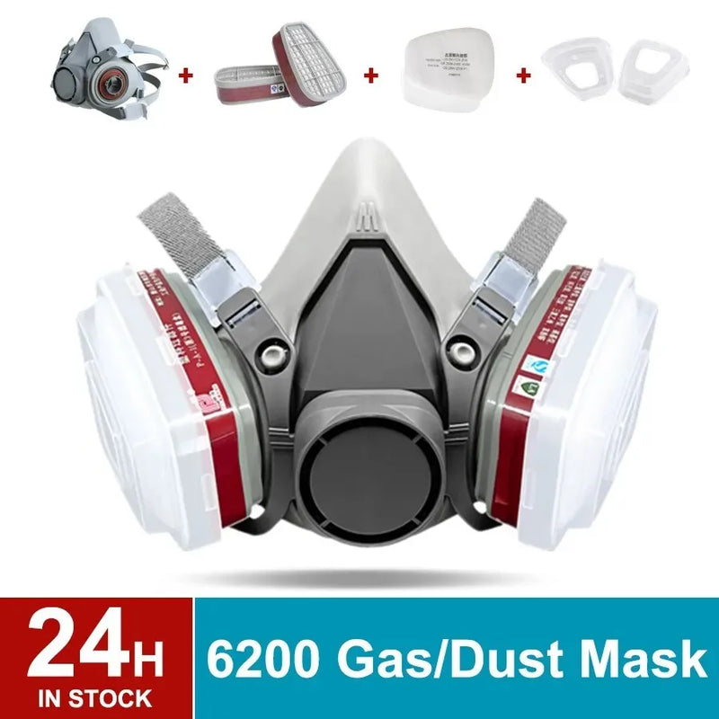 6200 Respirator Half Full Face Dust Gas Mask For Industrial Paint Spray Chemical Organic Vapor With Goggles Filters Protection