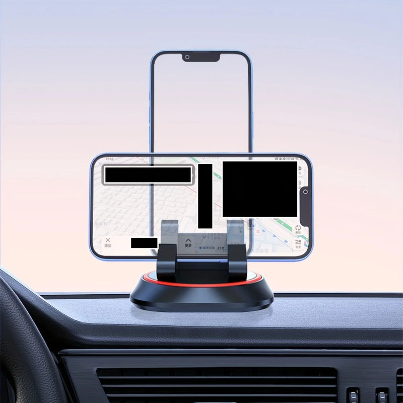 Rotatable Silicone Car Mount, Dashboard Phone Holder, 360° Rotation, Washable Strong Base, Compatible with Auto, Rectangle Shape