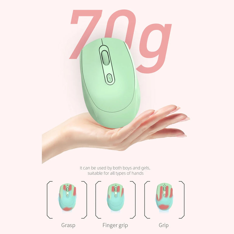 Rechargeable Bluetooth 5.2 Wireless Mouse 2.4G Optical Mice with USB RGB 1600DPI Mouse for Computer Laptop PC Mute Mause