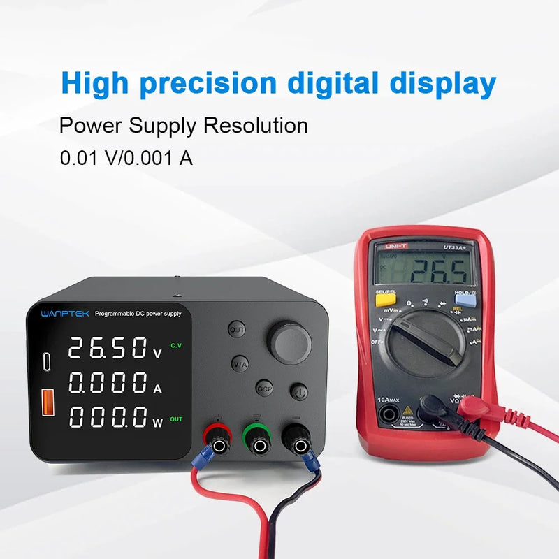 Wanptek Laboratory DC Power Supply Adjustable 30V 10A 60V 5A Regulated Lab 120V 3A Bench Power Supply
