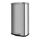 Resistant Rectangular Trash Can With Soft-Close Foot Pedal, Brushed Stainless Steel, 30L, Satin Nickel Finish