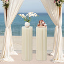 3pcs/2pcs Foldable Cardboard Centerpiece Display Cylinder Flowers Stand Columns Display for Wedding Party Garden Decoration