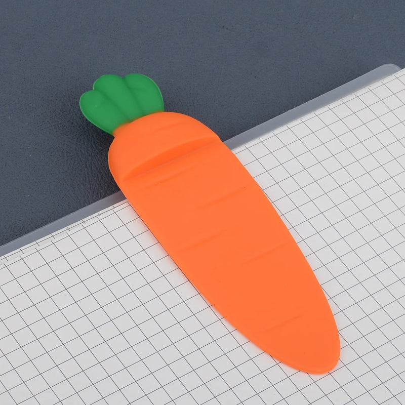 1pc Creative Cute Silicone Carrot Bookmark for Pages Books Readers Children Collection