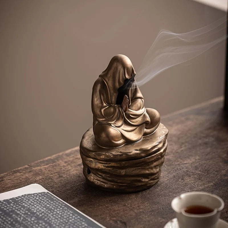 Formless Buddha Meditation Ceramic Monk Incense Holder Burner Home Living Room Garden Tearoom Yoga Room Zen Decoration