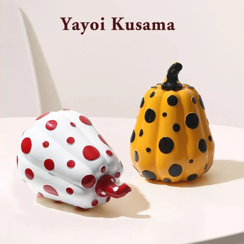 New Yayoi Kusama Polka Dot Pumpkin Decoration Creative Handmade Abstract Artwork Living Room Bedroom Shop Window Decoration Gift