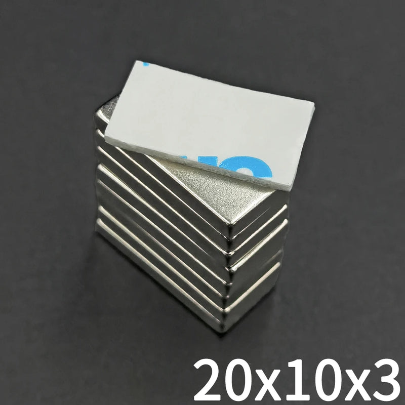 Block Strong Neodymium Powerful Rare Earth Permanent Magnets with Double-Sided Adhesive for Decoration Office Craft Fridge DIY