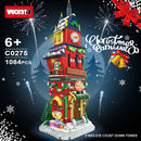 Woma 1084PCS XMAS Eve Count Down Tower Model Bricks Building Blocks For Children's Christmas  Gift