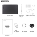 VINSA T1161 Graphics Drawing Tablet Ultra-thin Art Creation Sketch with Battery-free Stylus 8 Pen Nibs 8192 Levels Pressure