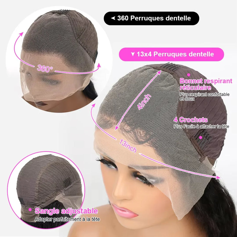 Water Wave Lace Front Human Hair Wigs Brazilian Deep Wave 360 HD Lace Frontal Wig Curly Human Hair Wigs For Women PrePlucked